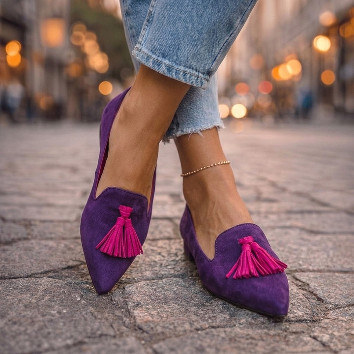 Evelyn | Pointed Flats with Tassels
