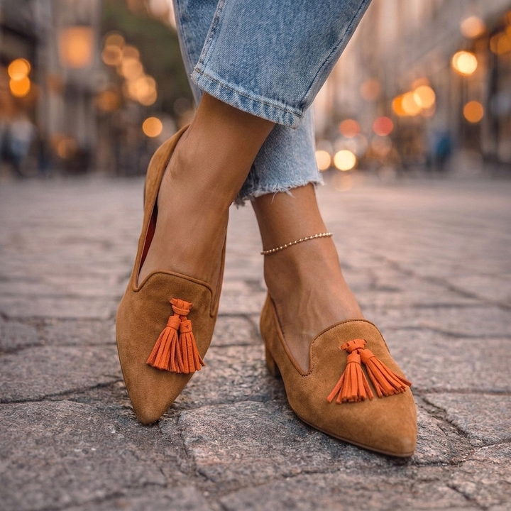 Evelyn | Pointed Flats with Tassels