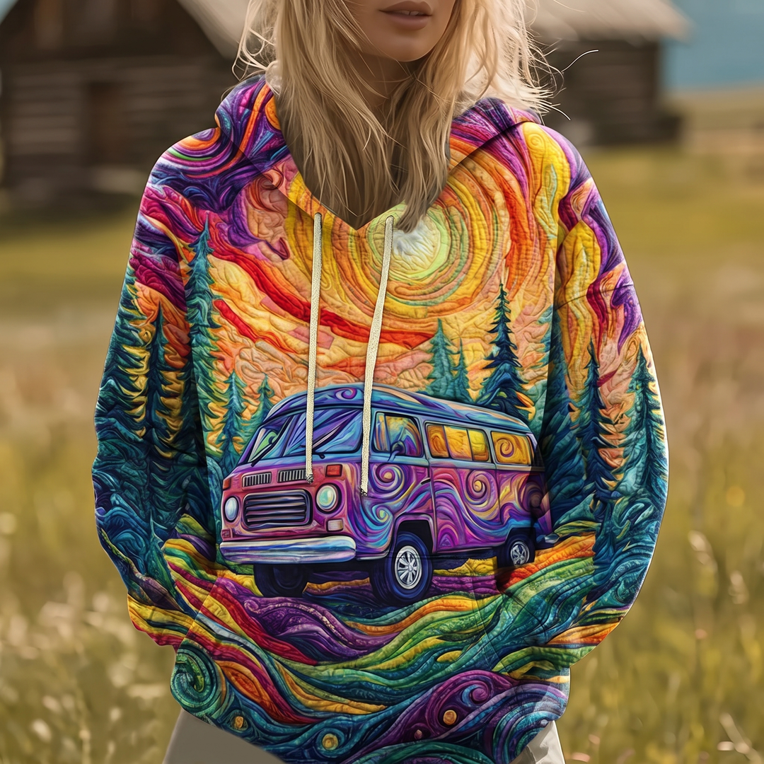 Vanessa | Sunburst Print Y2K Hoodie