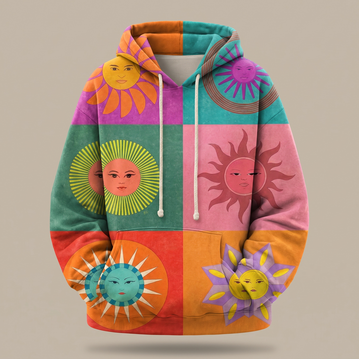 Talia | Rainbow Sunburst Graphic Hoodie