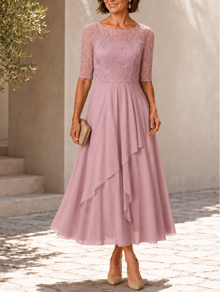 Rose | Flattering Lace Midi Dress