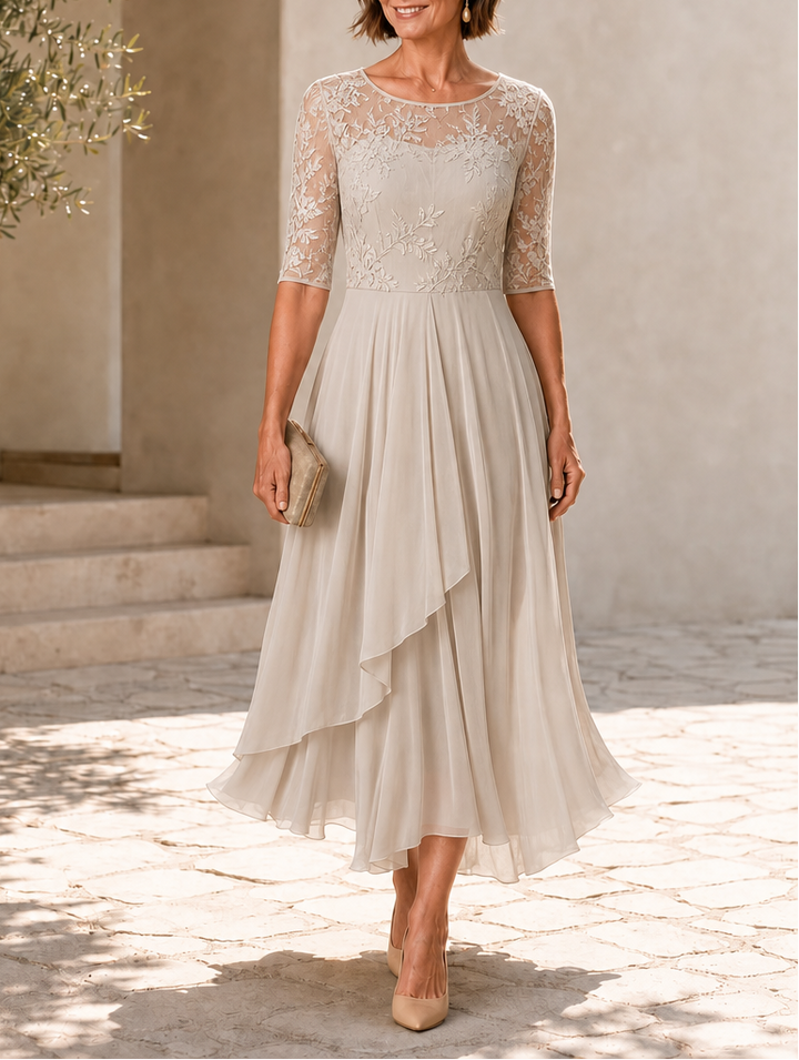 Rose | Flattering Lace Midi Dress