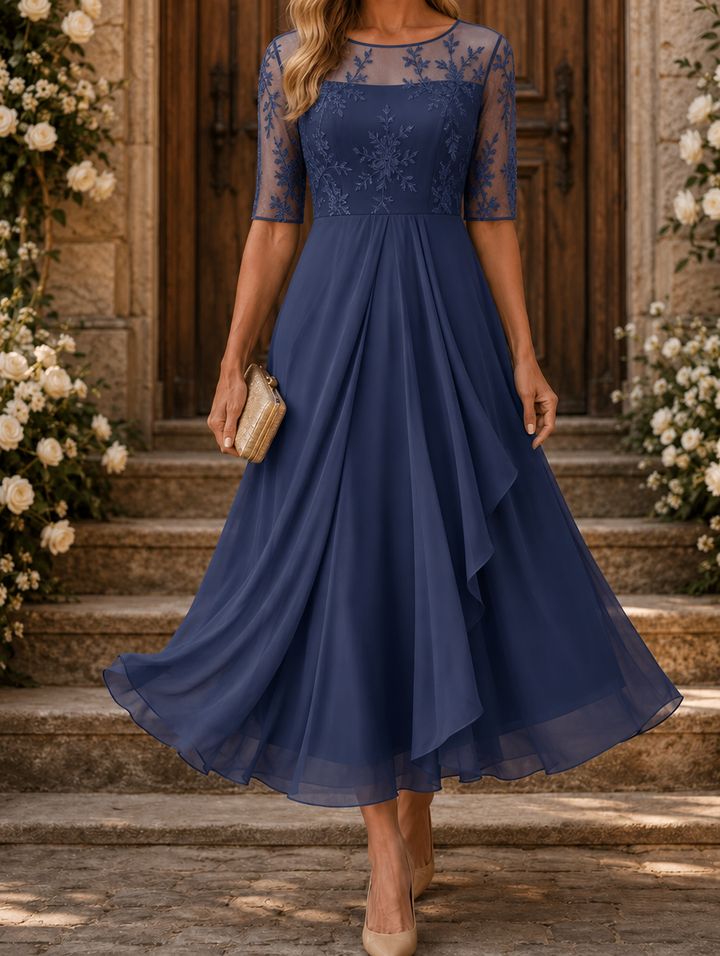Rose | Flattering Lace Midi Dress
