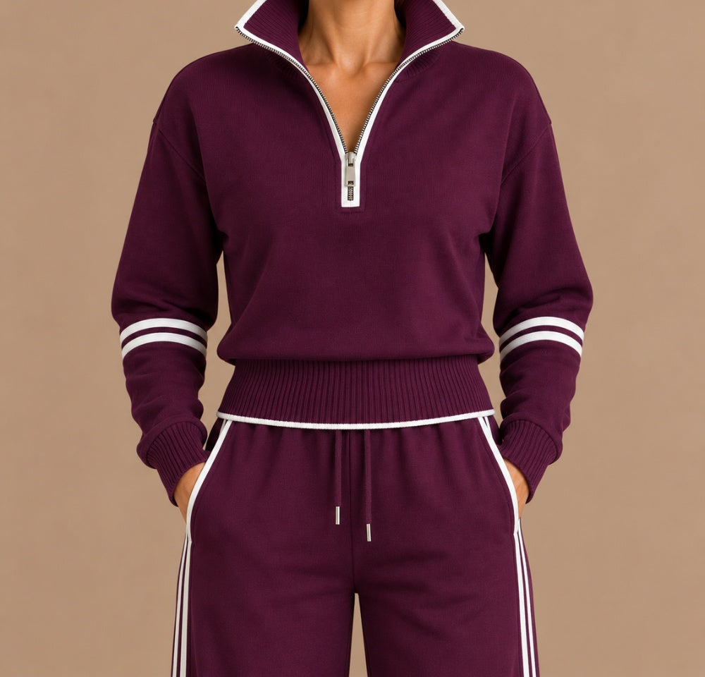 Hortense | Zip Collar Tracksuit Set