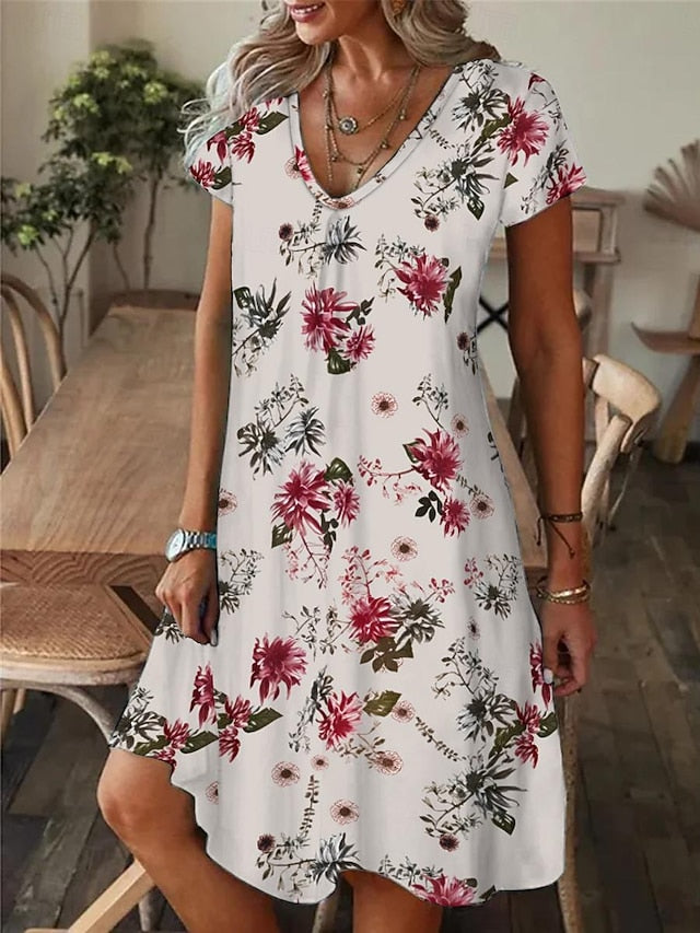Amala – Floral V-Neck Mini Dress