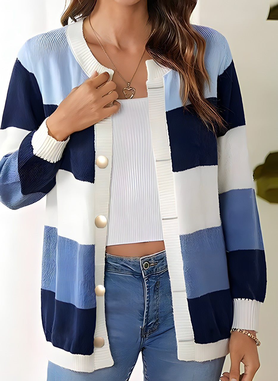 Jolie | Colorblock Button Cardigan