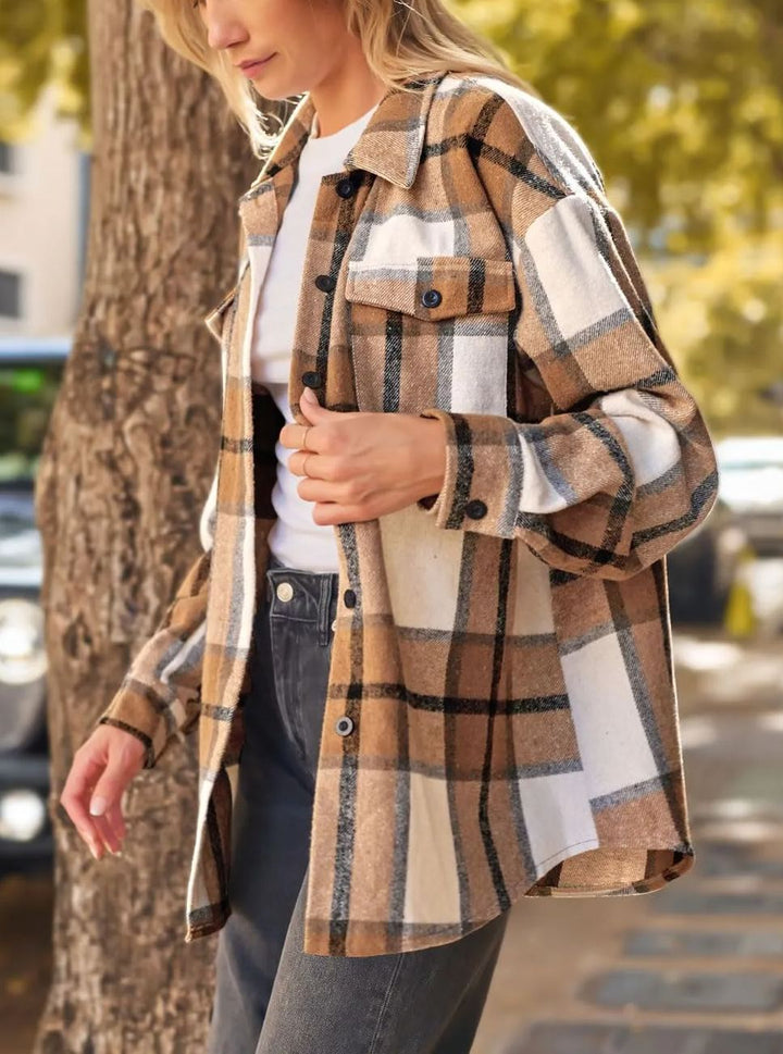 Leticia – Plaid Shacket with Chest Pockets