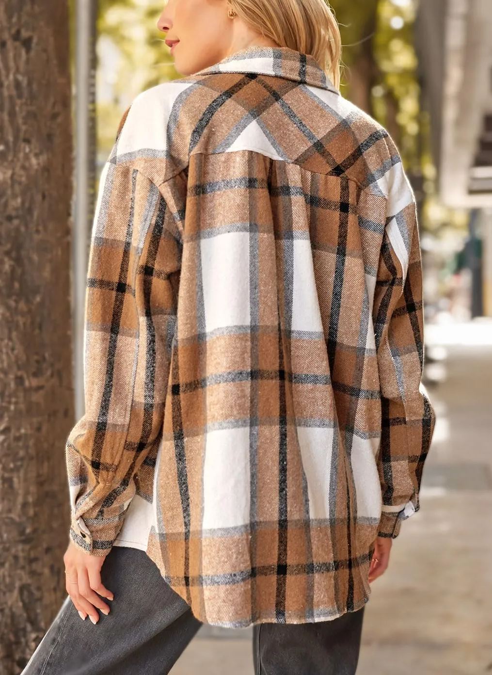 Leticia – Plaid Shacket with Chest Pockets