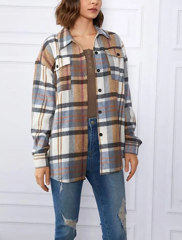 Leticia – Plaid Shacket with Chest Pockets