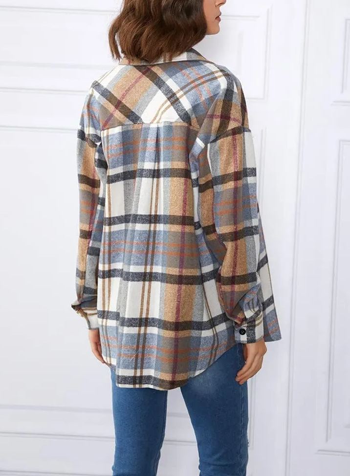 Leticia – Plaid Shacket with Chest Pockets