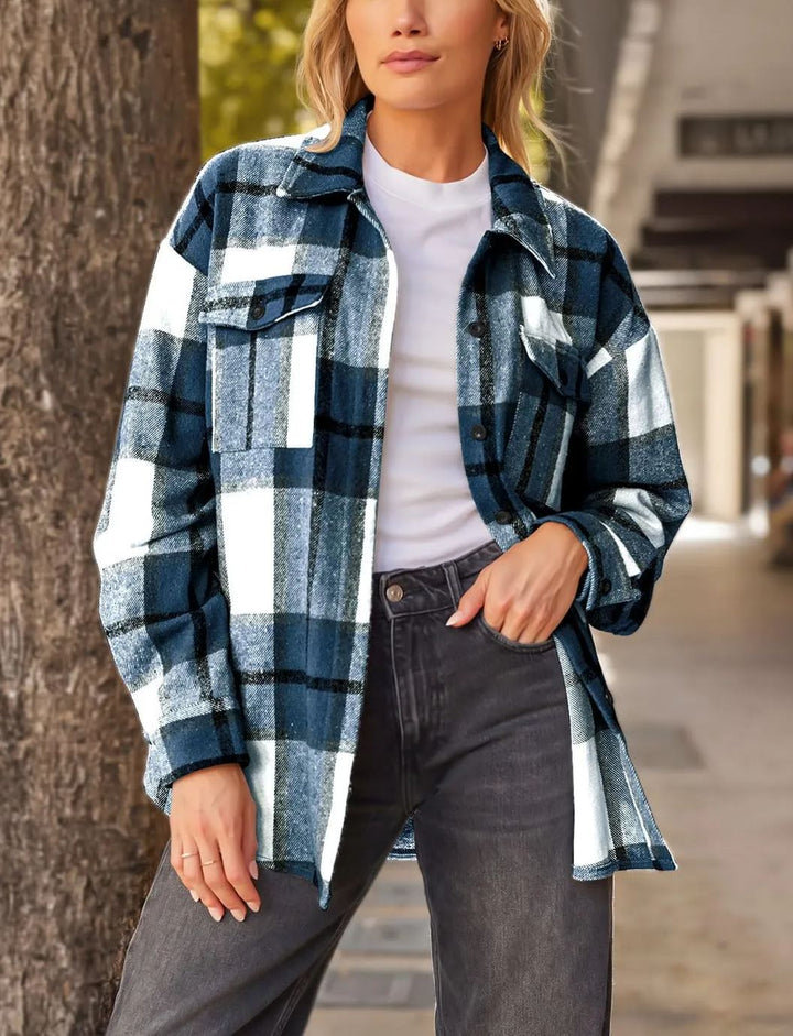 Leticia – Plaid Shacket with Chest Pockets