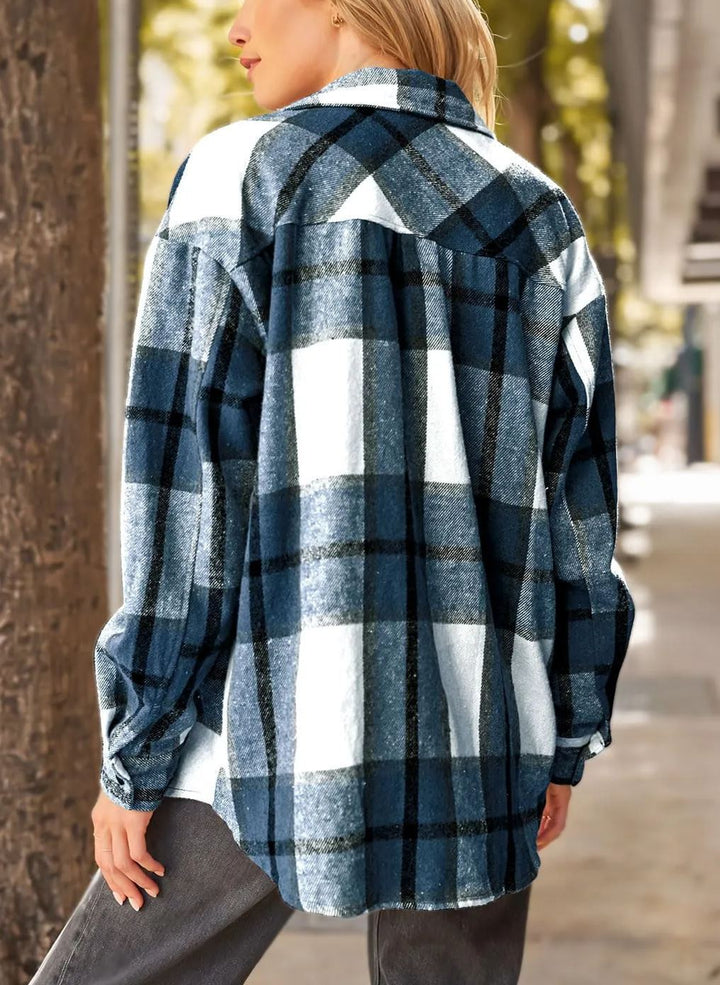 Leticia – Plaid Shacket with Chest Pockets