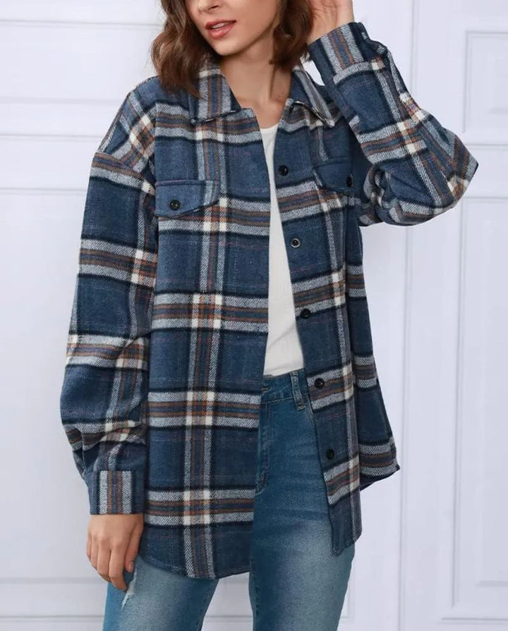Leticia – Plaid Shacket with Chest Pockets