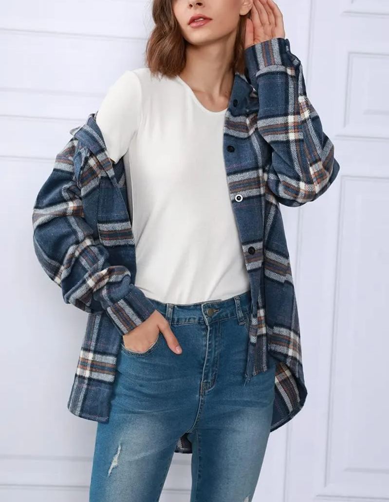 Leticia – Plaid Shacket with Chest Pockets