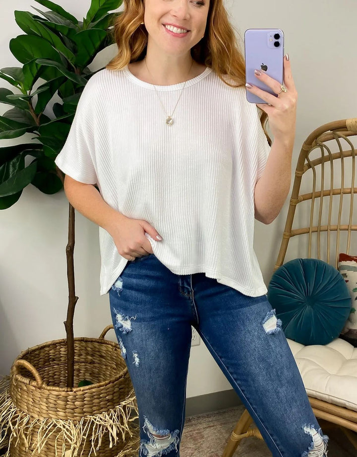 Patricia – Knit Oversized Dolman-Sleeve Top