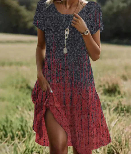 Kauri – Printed Midi Dress with Flowy Silhouette