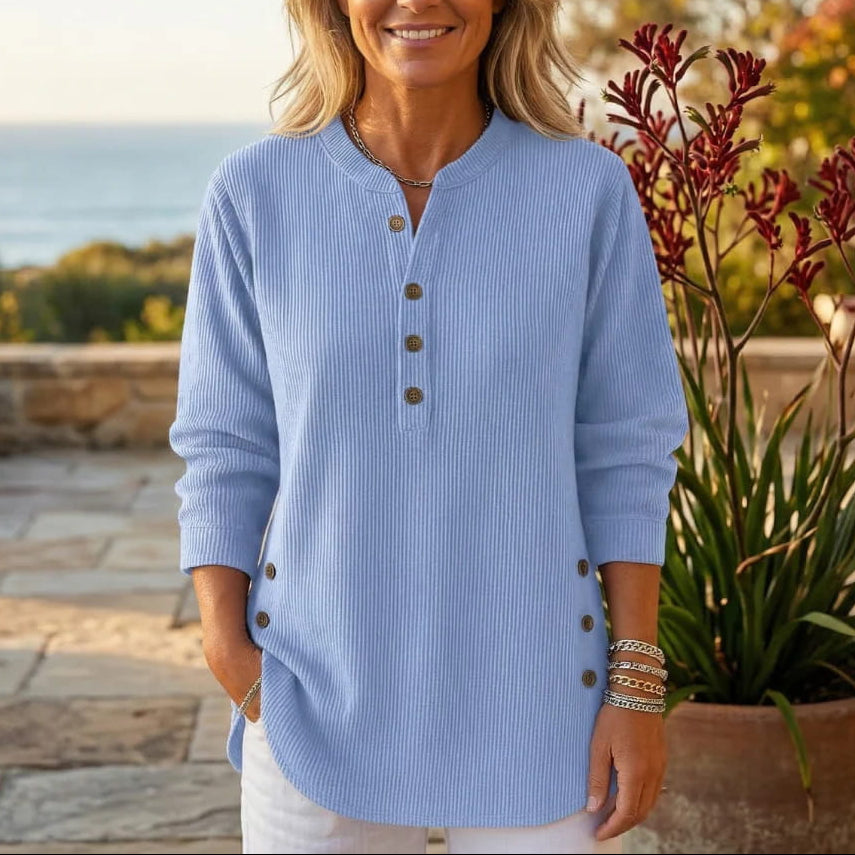 Valerie | Ribbed Button Sweater
