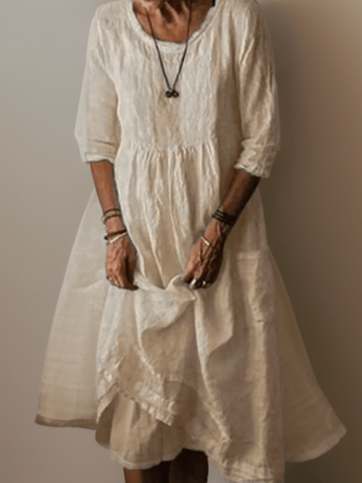 Adeline – Solid Maxi Dress with Ruffle Hem