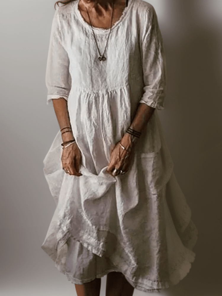 Adeline – Solid Maxi Dress with Ruffle Hem