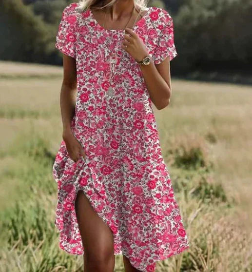 Kauri – Printed Midi Dress with Flowy Silhouette