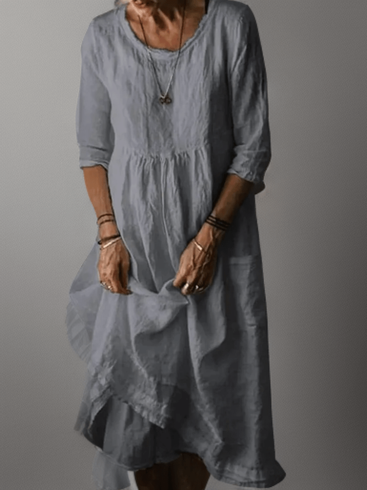 Adeline – Solid Maxi Dress with Ruffle Hem