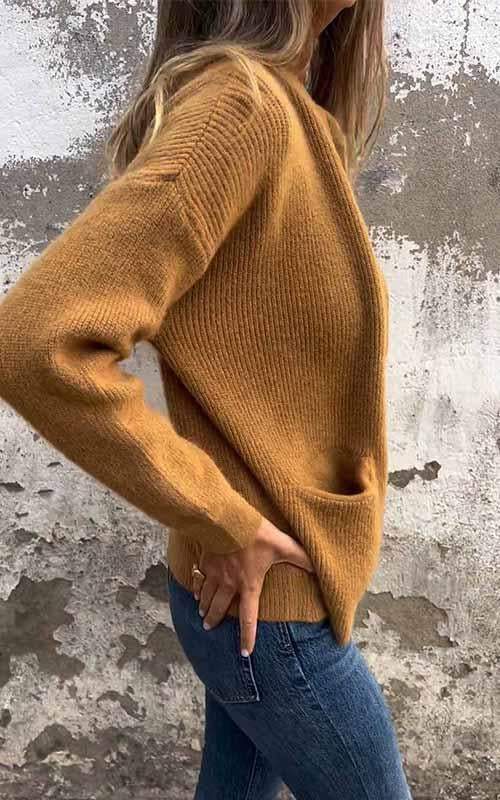 Alita – Open-Front Knit Jacket with Ribbed Cuffs