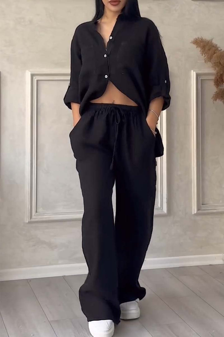Amma – Two-Piece Set with Wide-Leg Pants