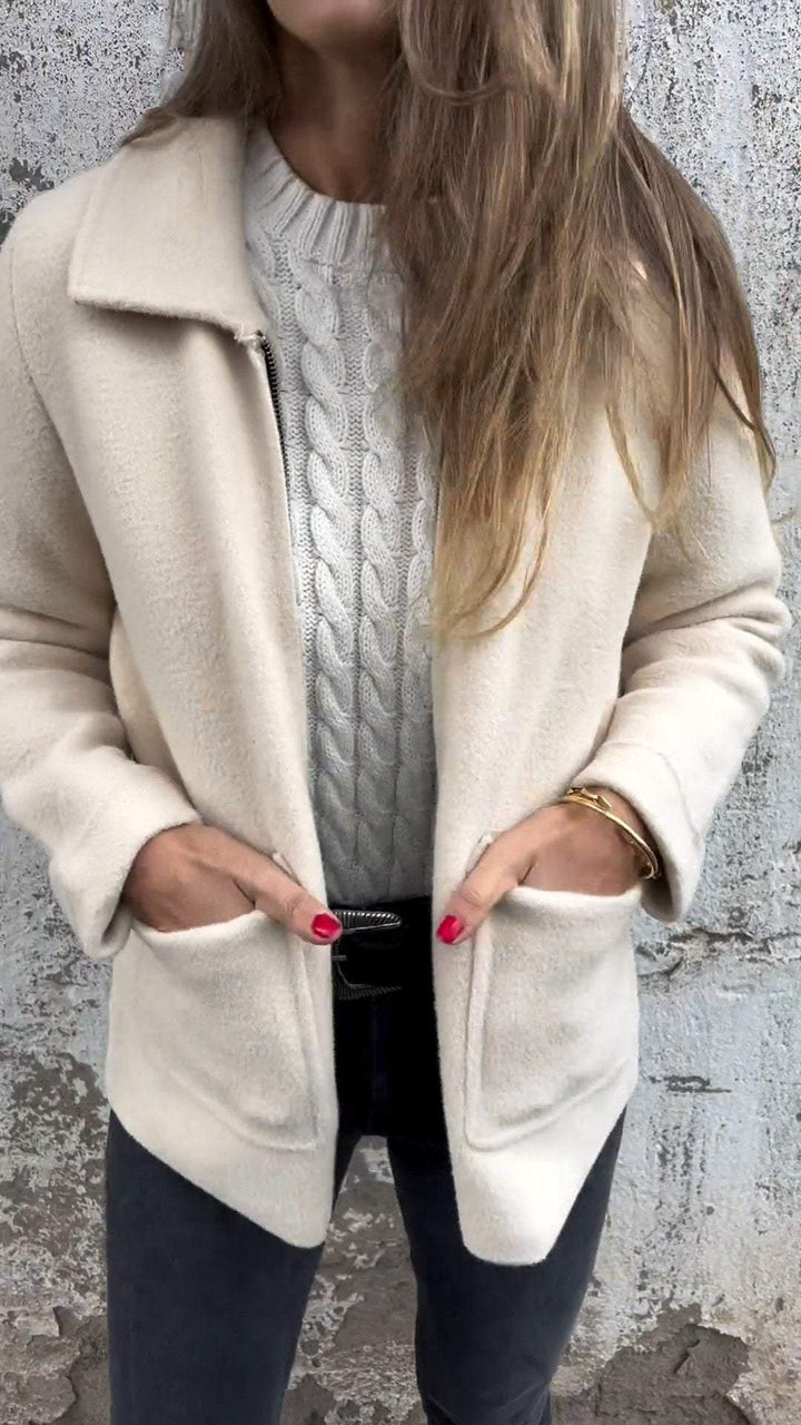 Enza – Wrap Coat with Fleece Lining