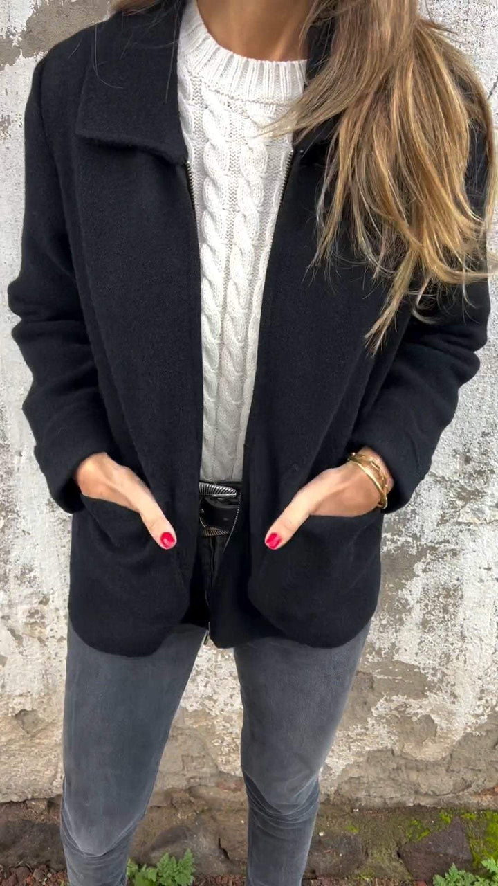 Enza – Wrap Coat with Fleece Lining