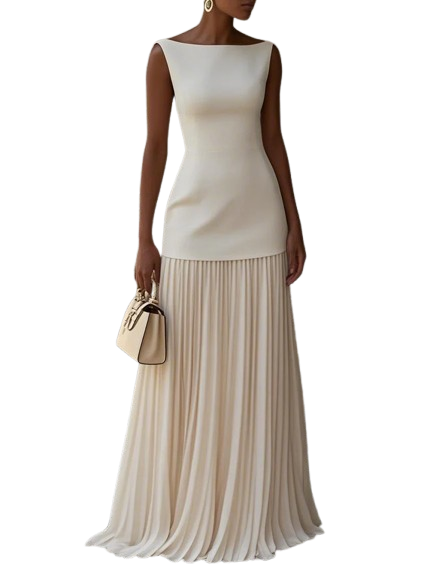 Micaela | Sleeveless Pleated Maxi