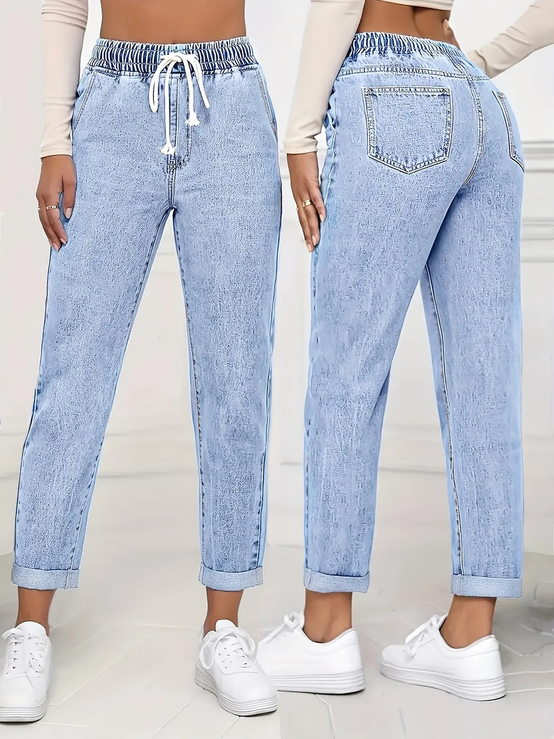 Harlow | Drawstring Tapered Denim