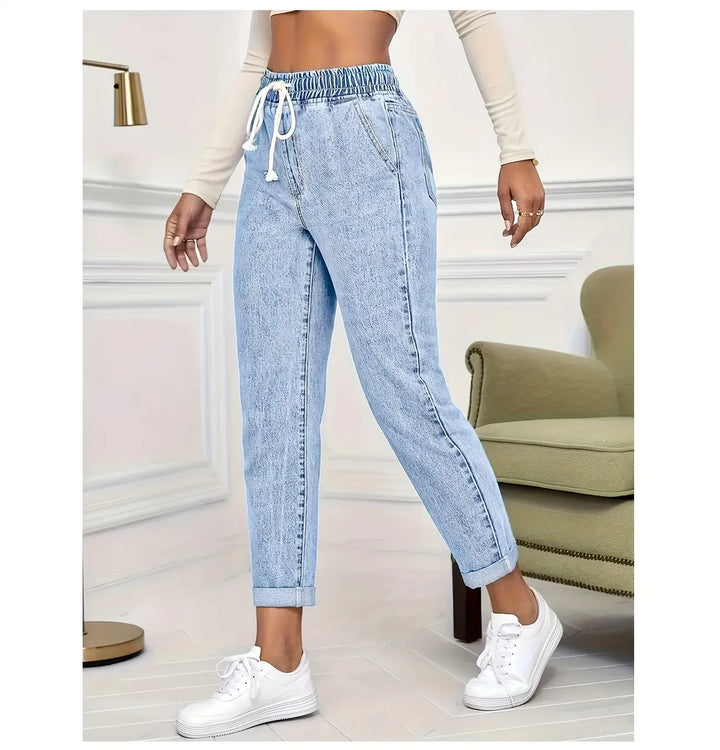 Harlow | Drawstring Tapered Denim