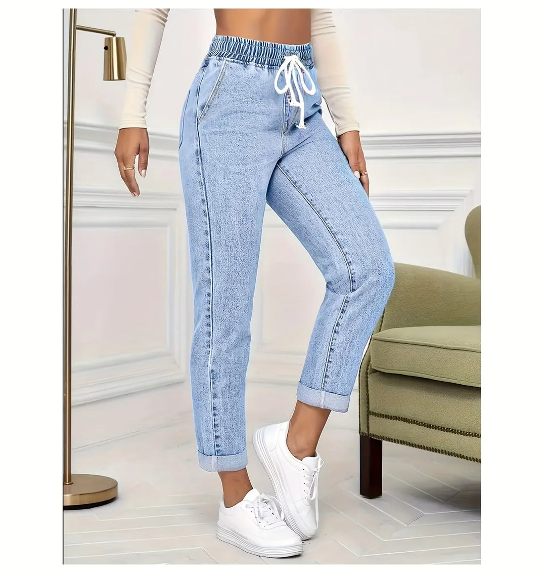 Harlow | Drawstring Tapered Denim