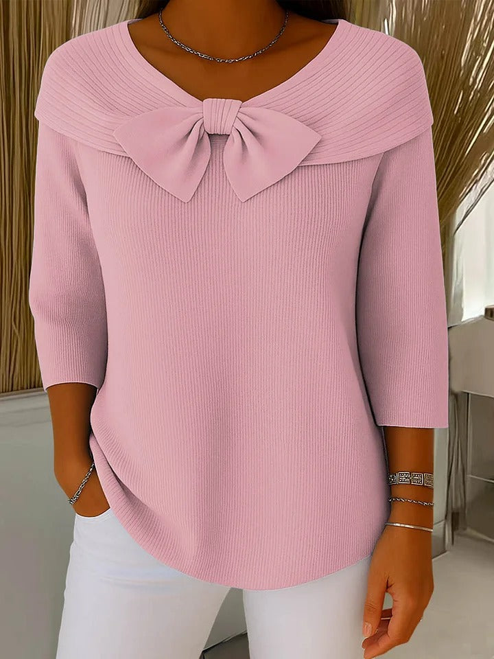 Teresa | Sweater with Bow and Round Neck