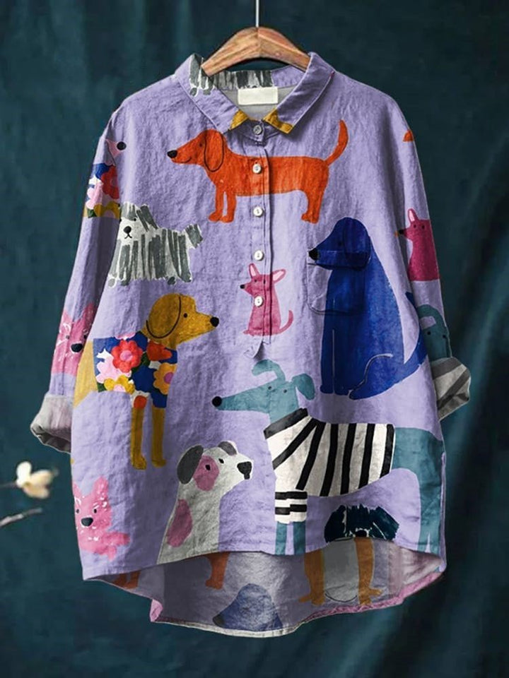 Ysabele – Button-Up Printed Blouse
