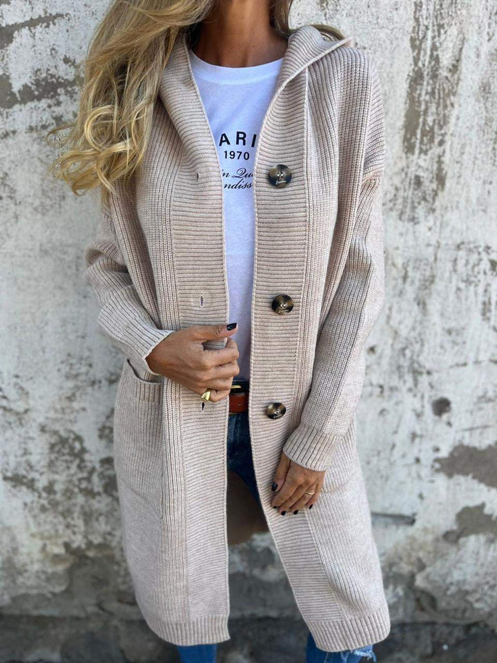 Rosalie – Long Knit Cardigan with Hood