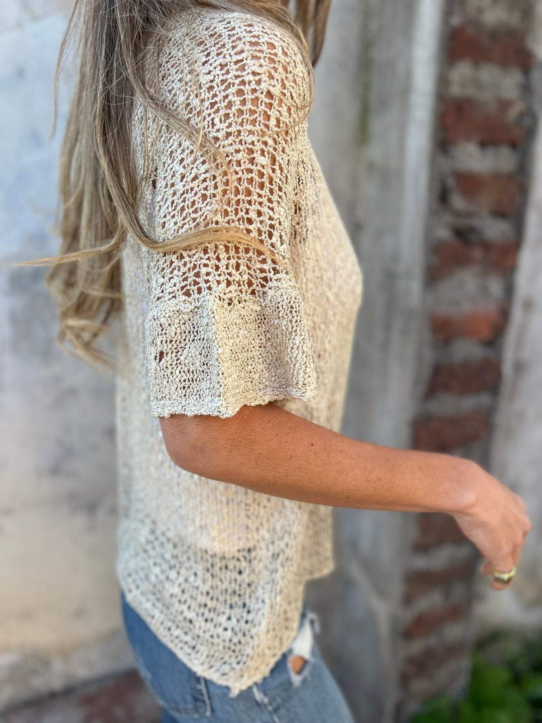 Lavinia – Textured V-Neck Blouse