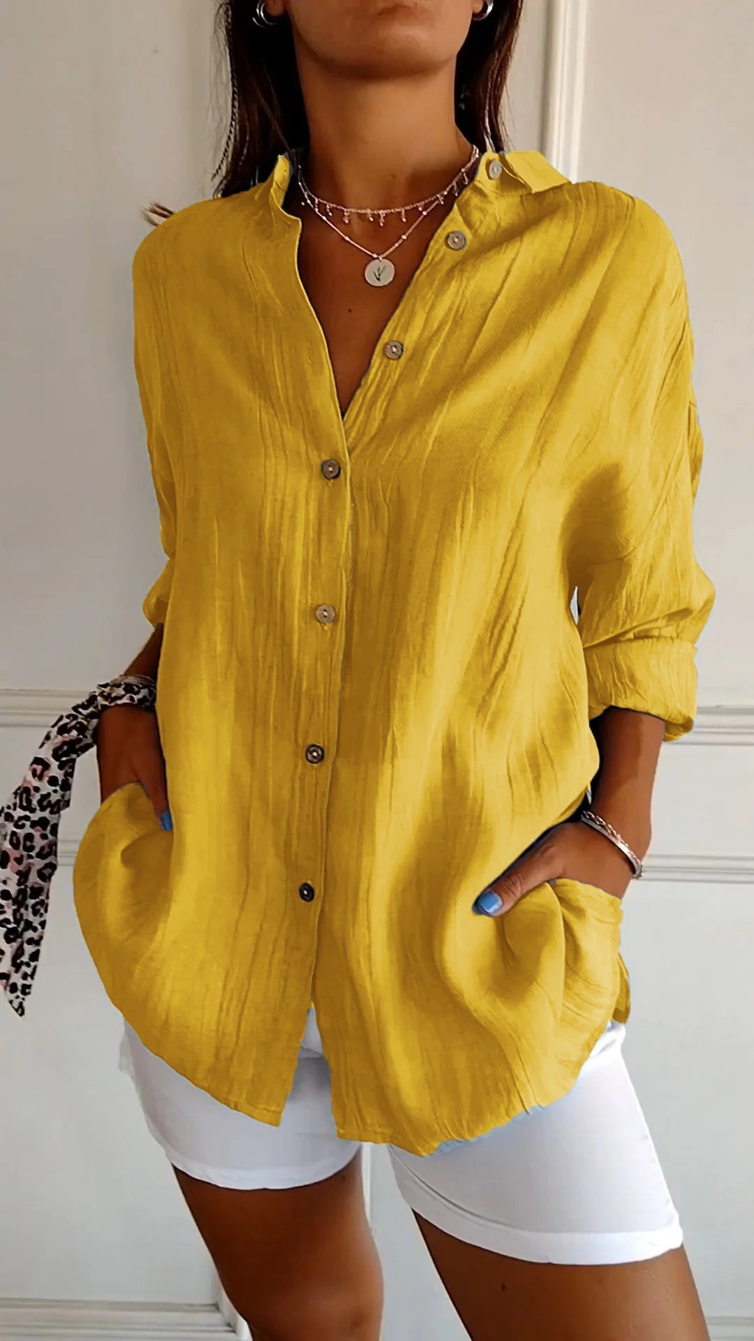 Ivy – Pleated Neckline Blouse