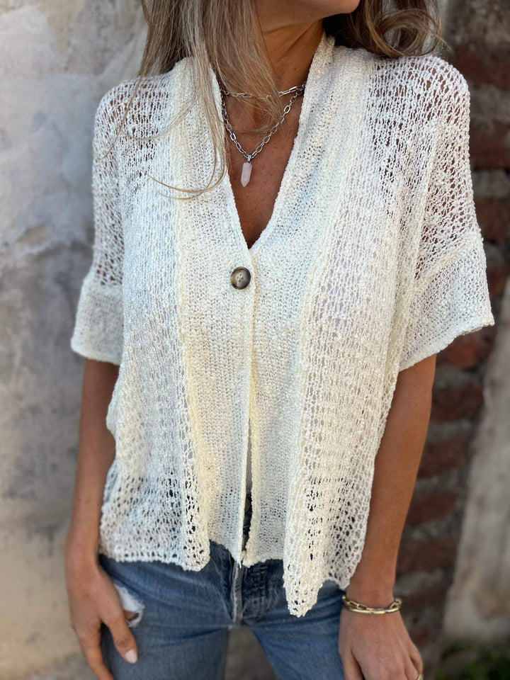 Lavinia – Textured V-Neck Blouse
