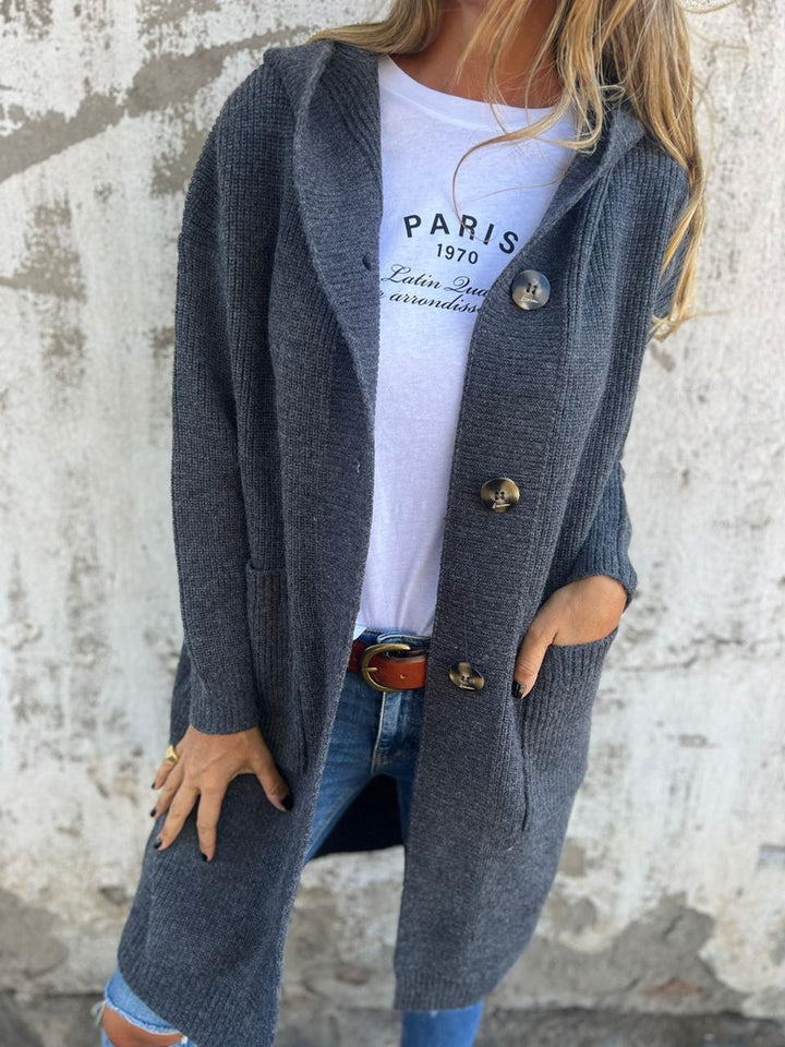 Rosalie – Long Knit Cardigan with Hood