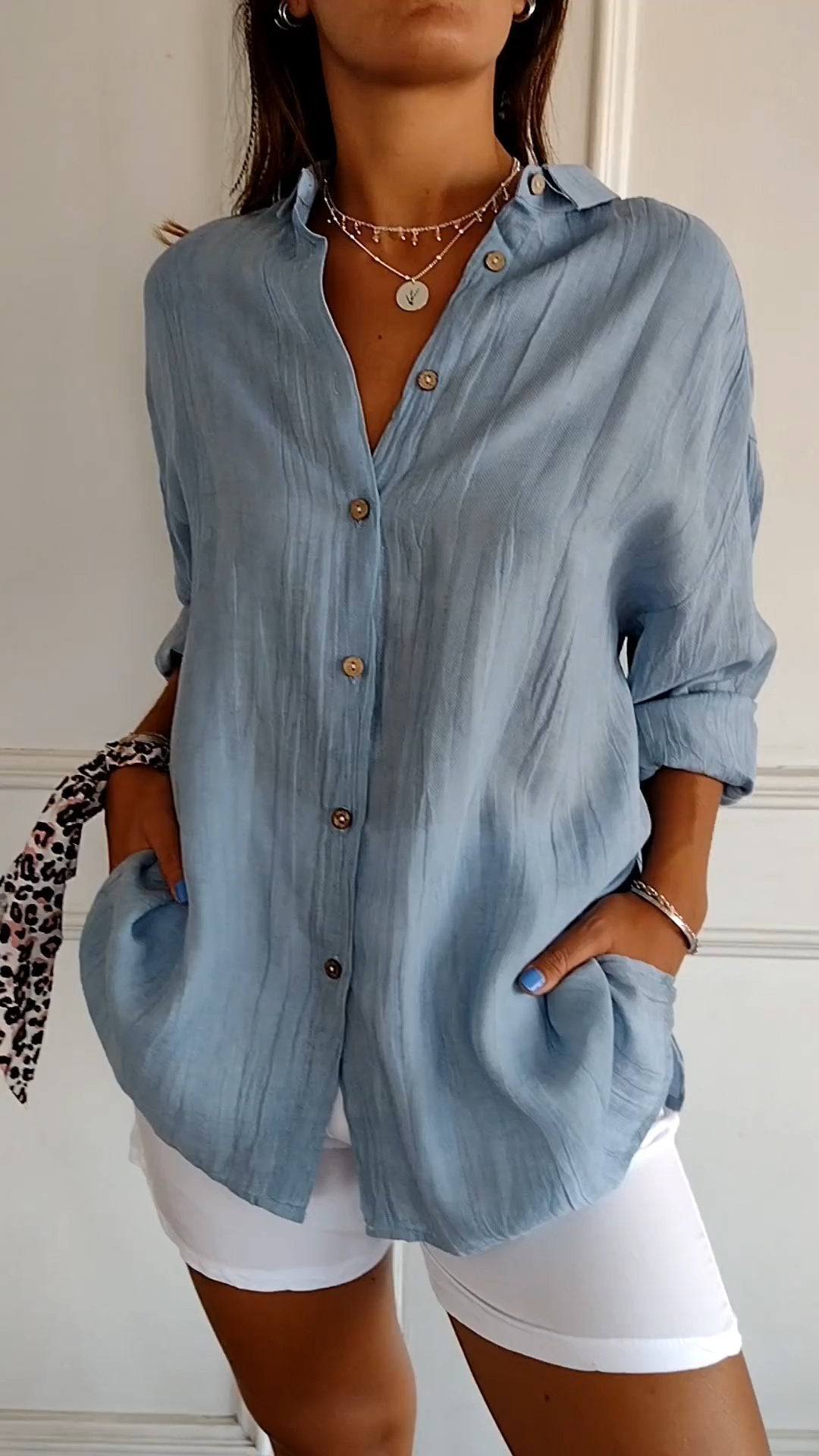 Ivy – Pleated Neckline Blouse