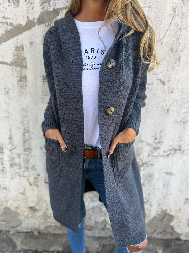 Rosalie – Long Knit Cardigan with Hood