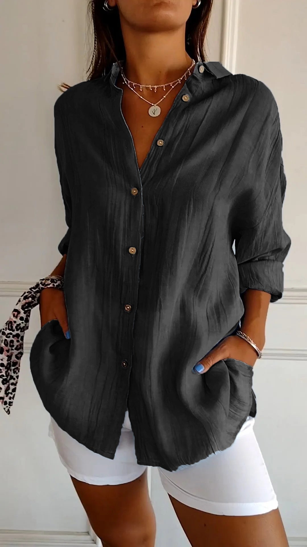 Ivy – Pleated Neckline Blouse