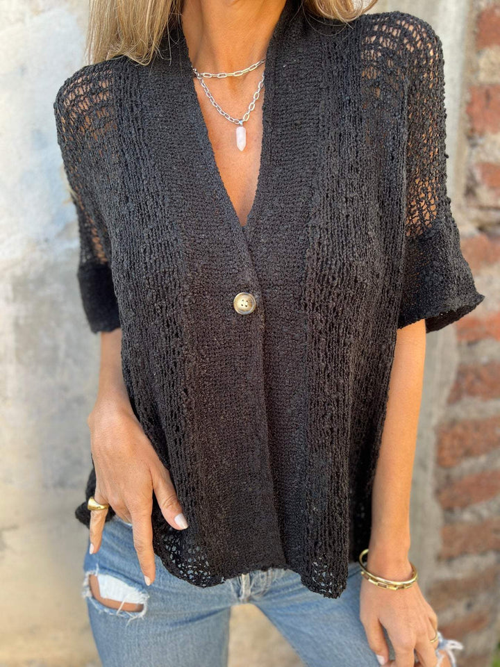 Lavinia – Textured V-Neck Blouse