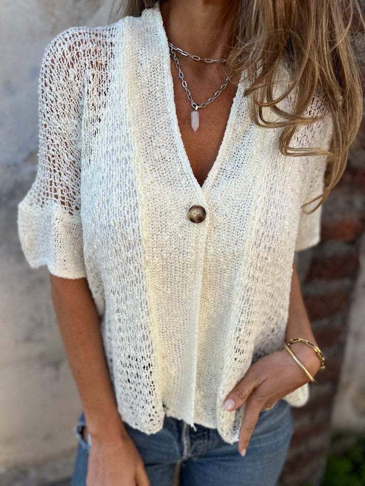 Lavinia – Textured V-Neck Blouse