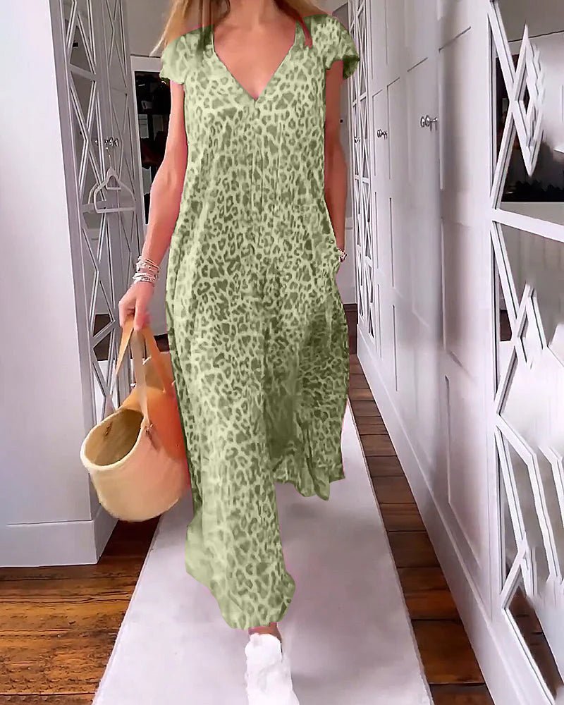 Glaiza – V-Neck Maxi Dress with Pockets
