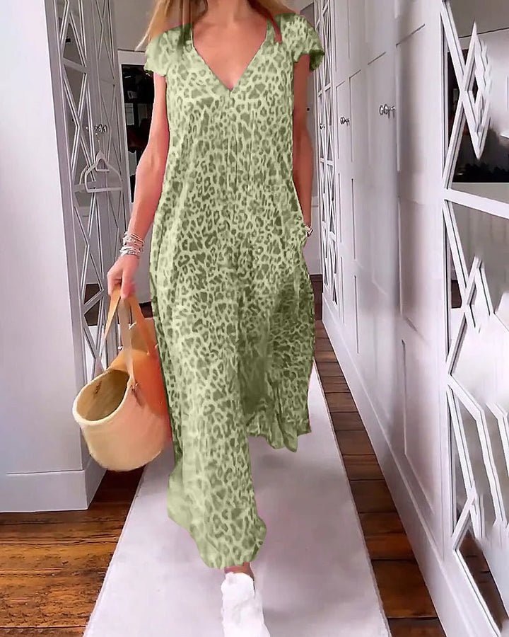 Glaiza – V-Neck Maxi Dress with Pockets