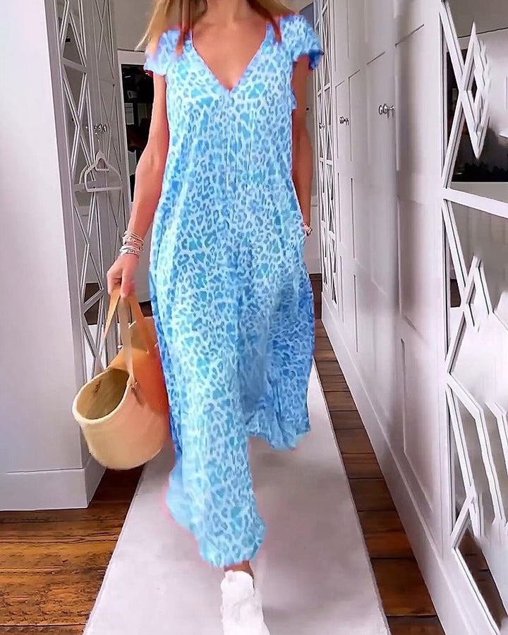 Glaiza – V-Neck Maxi Dress with Pockets