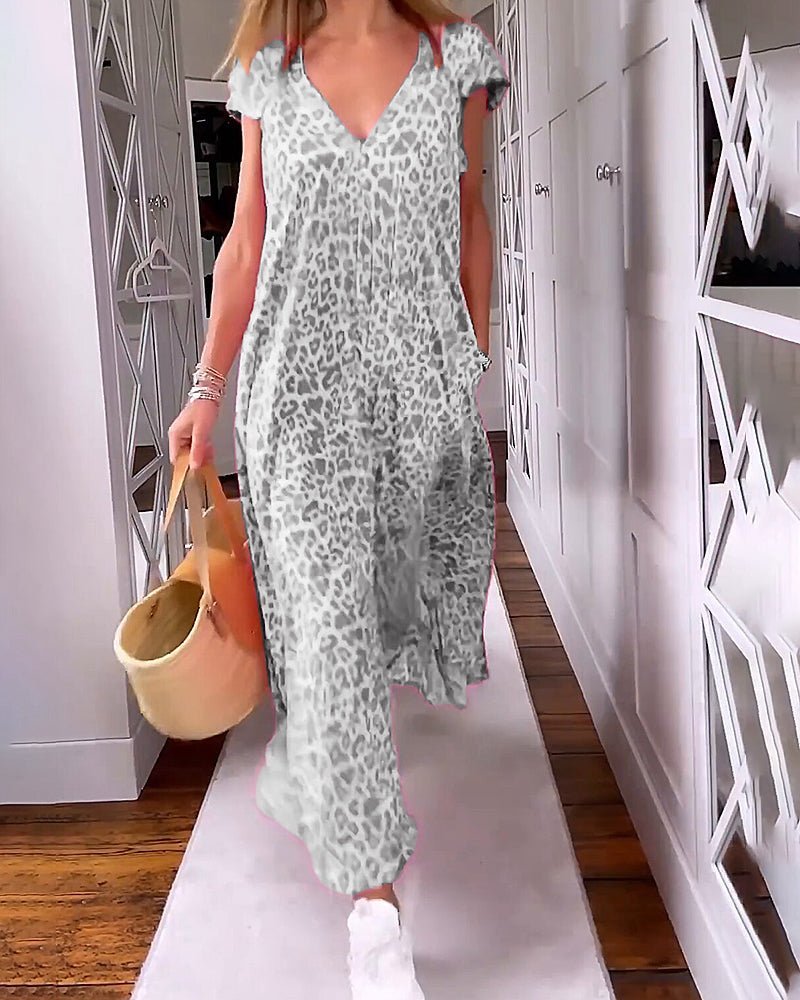 Glaiza – V-Neck Maxi Dress with Pockets