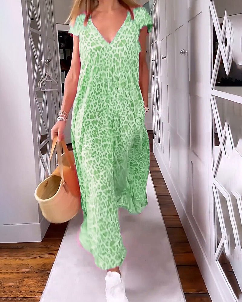Glaiza – V-Neck Maxi Dress with Pockets